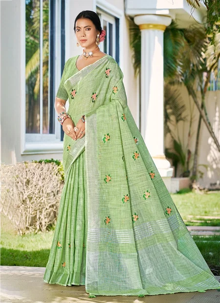 Feeling By Bunawat Linen Sarees Wholesale Market In Surat With Price